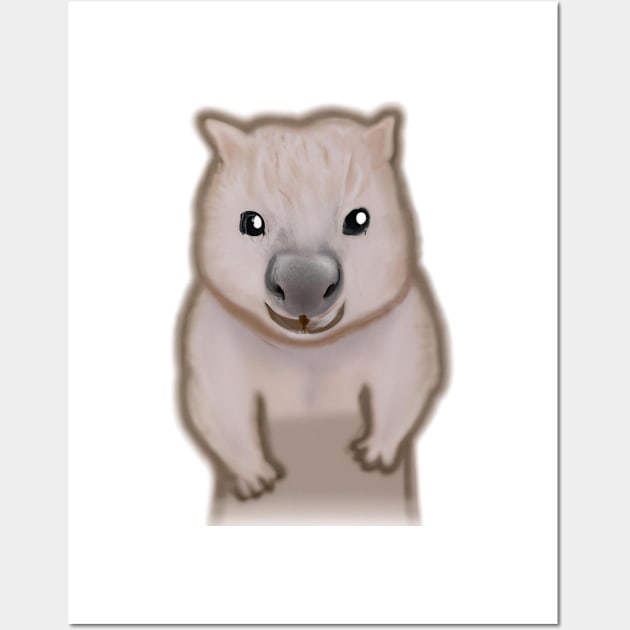 Cute Wombat Drawing Wall Art by Play Zoo